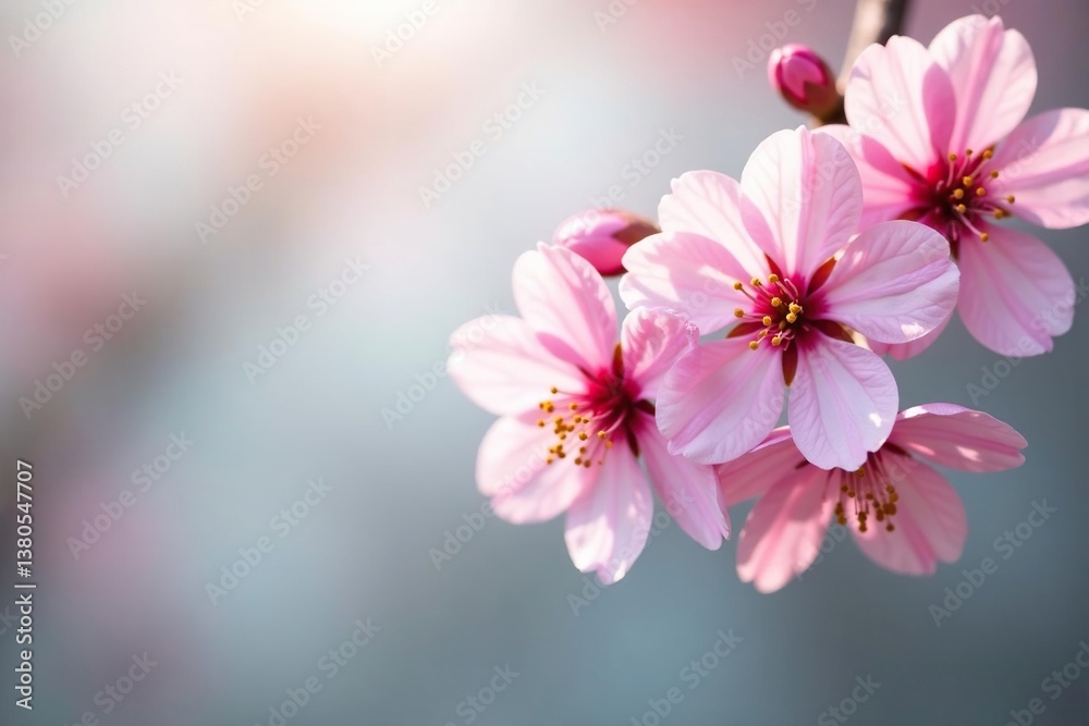 Delicate pink cherry blossoms, full bloom, soft petals , blossom, soft Delicate pink cherry blossoms, full bloom, soft petals , blossom, soft