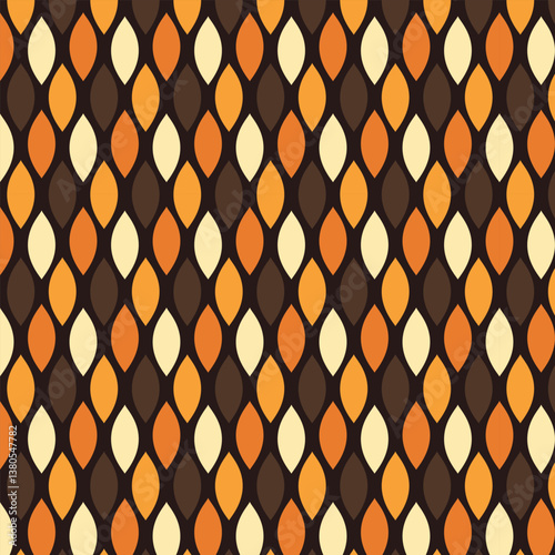 Retro 60's 70's fabric in vintage color palette .