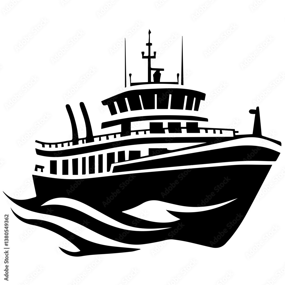 Obraz premium vector illustration of a ship