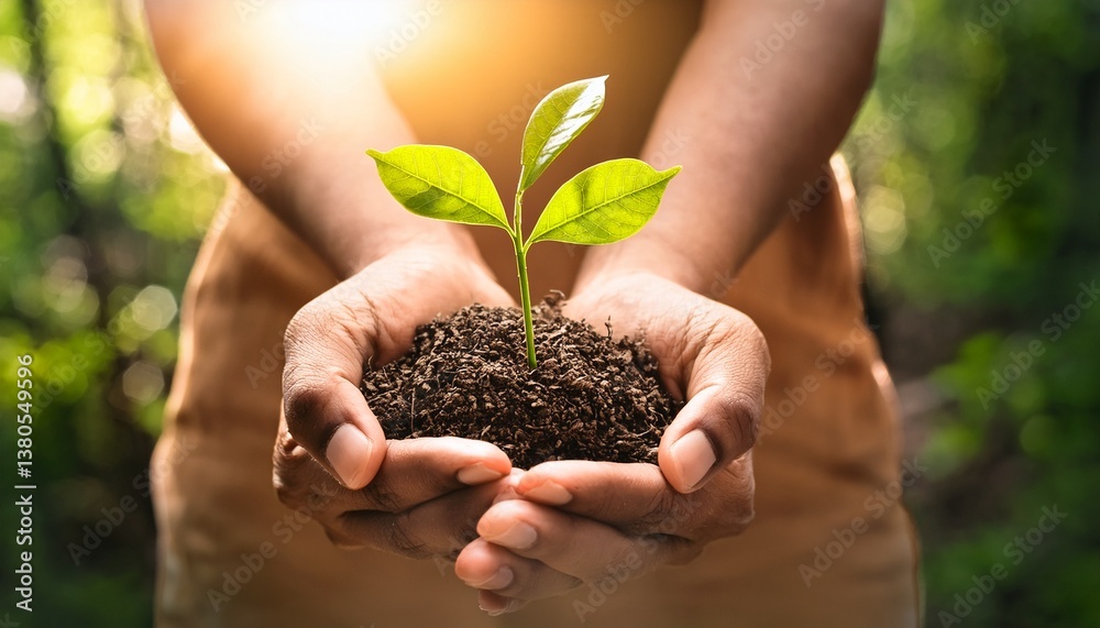 hope in nature hands holding green plant hope in nature hands holding green plant