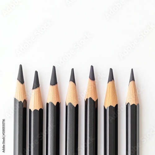 Wallpaper Mural Perfectly aligned black pencils studio setting artistic composition minimalist environment close-up view Torontodigital.ca