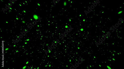 Green particles Motion Graphic | Green particles moving animation on Black screen | Green Dots 