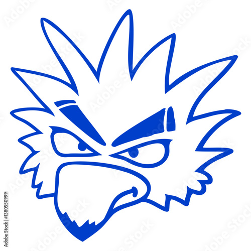 White parrot bird looks evil cool serious comic Isolated Vector Graphic Design Illustration
