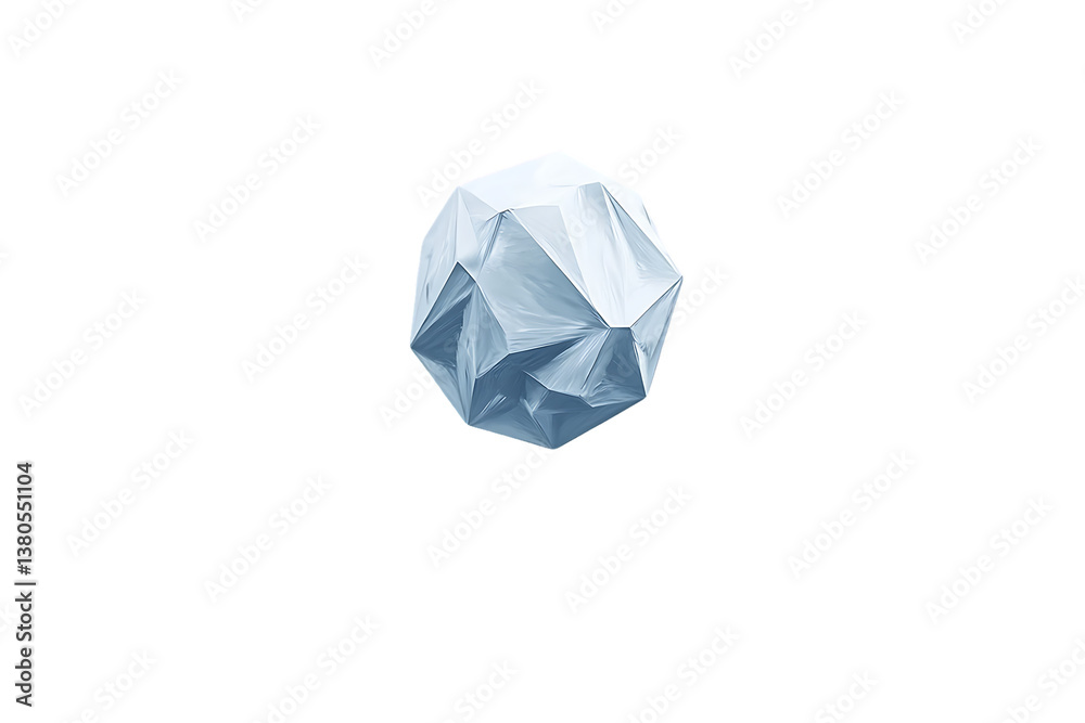 Abstract Crystalline Sphere: Cool-toned, Faceted, Digital Rendering Abstract Crystalline Sphere: Cool-toned, Faceted, Digital Rendering