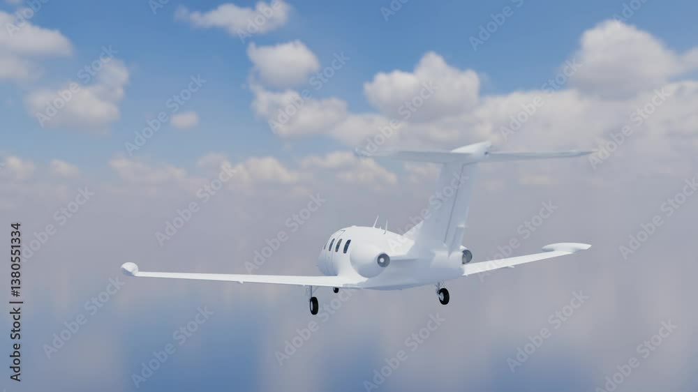 The plane is flying in the clouds The plane is flying in the clouds