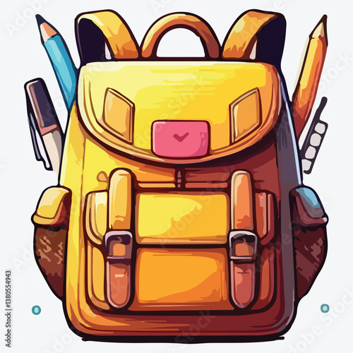 Colorful schoolbags set. stock illustration