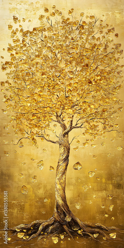 Gold tree, Stacking gold coins and money bag of tree with growing put on the wood on the morning sunlight, Saving money and loan for business investment concept.