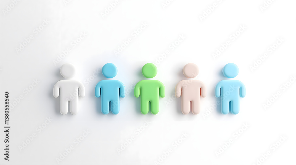 Arrangement display of colorful little people Arrangement display of colorful little people