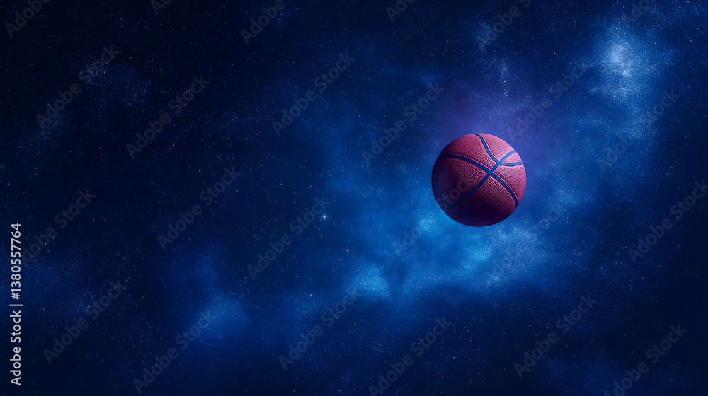 Basketball suspended in space Basketball suspended in space