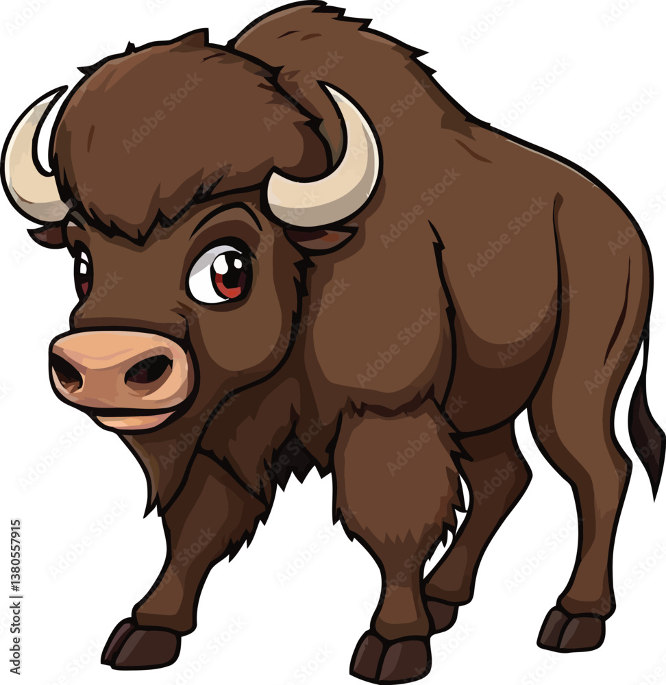 Fototapeta premium cartoon a illustrator vector bison with a white backround
