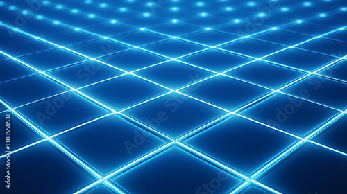 Blue glowing grid pattern