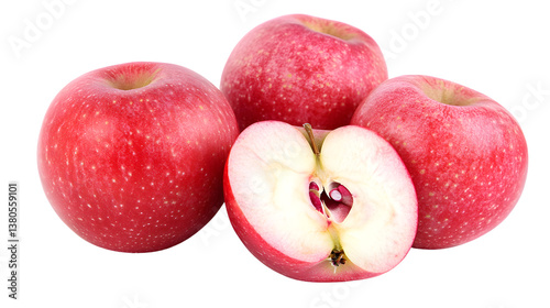 Vibrant Pink Lady Red Apple Isolated on White Background for Creative Projects