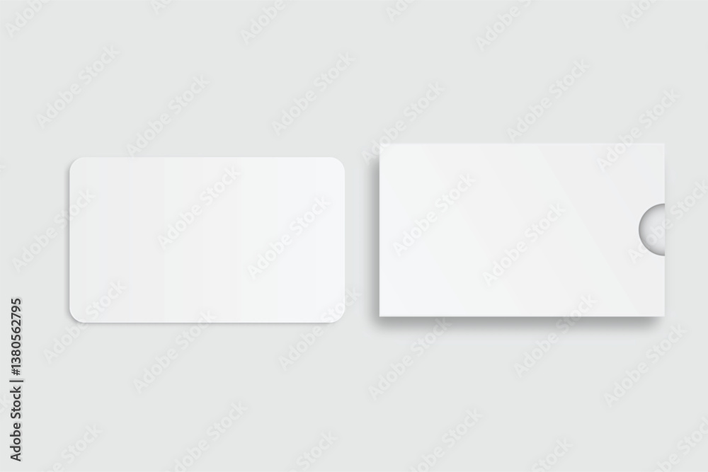 Vector 3D Realistic Blank Credit Card, Keycard, Gift Card, Certificate or Business card mockup with cover isolated on background. Blank template design for presentation branding, corporate, identity
Vector 3D Realistic Blank Credit Card, Keycard, Gift Card, Certificate or Business card mockup with cover isolated on background. Blank template design for presentation branding, corporate, identity