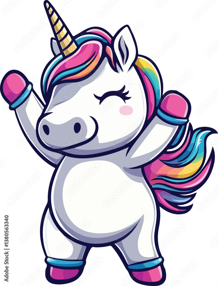 Fototapeta premium Dabbing Unicorn Vector Illustration