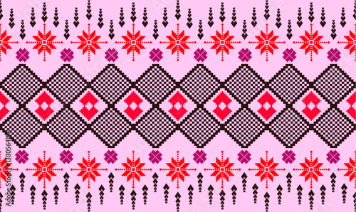 seamless knitted pattern with hearts