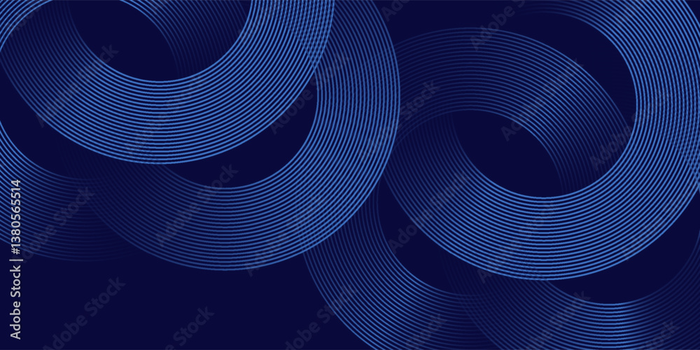 Abstract blue glowing geometric lines on dark blue background. Modern shiny blue circle lines pattern. Suit for cover, poster, banner, brochure, header, website. modern eps 10 Abstract blue glowing geometric lines on dark blue background. Modern shiny blue circle lines pattern. Suit for cover, poster, banner, brochure, header, website. modern eps 10