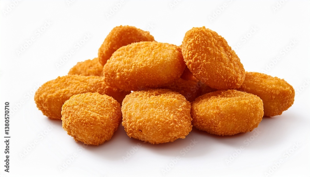 juicy appetizing nuggets on a white background isolated juicy appetizing nuggets on a white background isolated