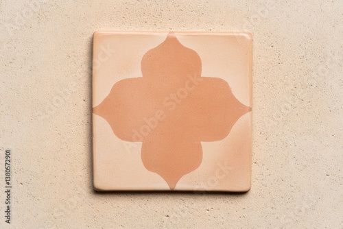 Elegant tile features soft hues and intricate geometric design,