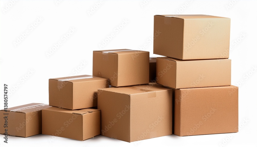 cardboard box package moving transportation delivery stack isolated on transparent or white background cardboard box package moving transportation delivery stack isolated on transparent or white background