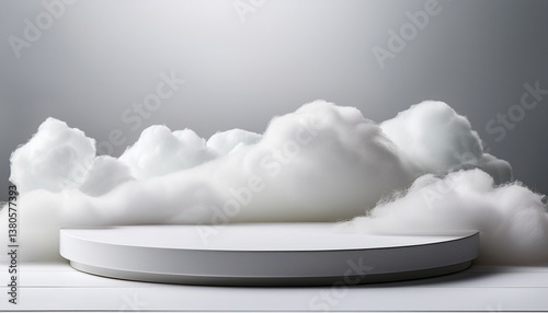 Obraz na płótnie white background with cloud effects for product showcasing w salonie