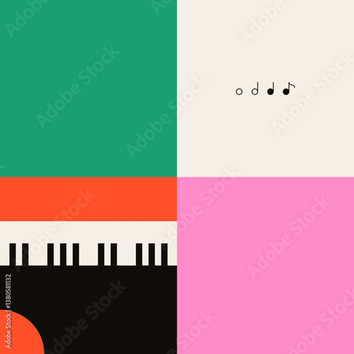 Grand Piano. Musical poster for your design. Music elements design for card, invitation, flyer. Music background vector illustration. Music piano keyboard.