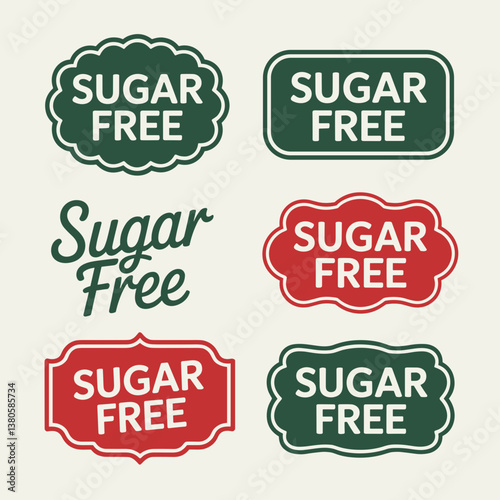 Collection of "Sugar Free" Labels – Vector Set
