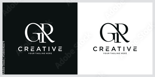 Initial GR or RG Logo Design Vector
