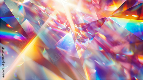 Glowing Crystal Vector Illustration with Sparkling Light Effects, Mystical and Abstract Design