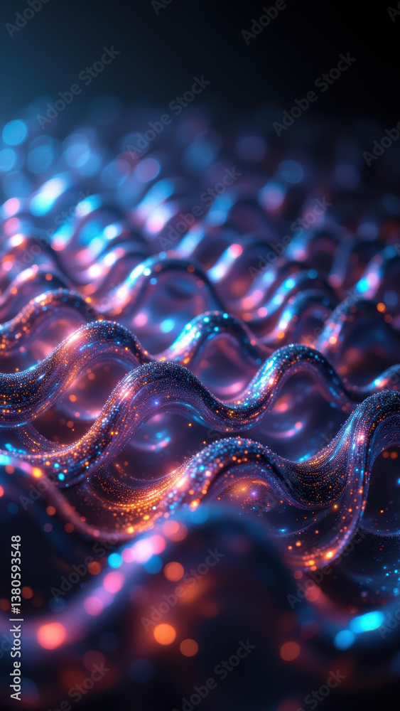 Fototapeta premium Spectacular close-up view of circuit board with light effects.