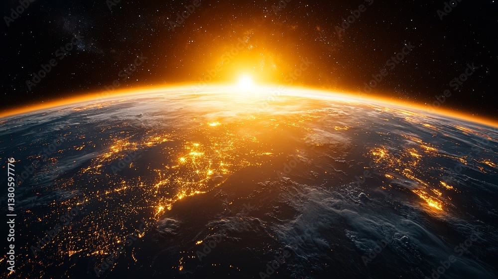 Earth Sunrise Planet Space Golden Hour Night Lights Earth Sunrise Planet Space Golden Hour Night Lights
