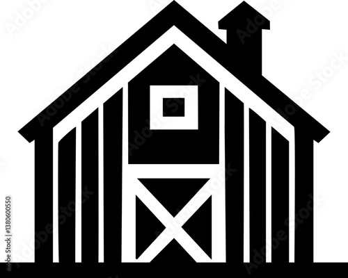 Barn farm house field building village vector country illustration harvest farming home