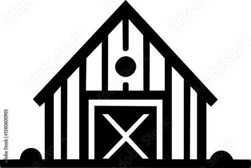 Barn farm house field building village vector country illustration harvest farming home