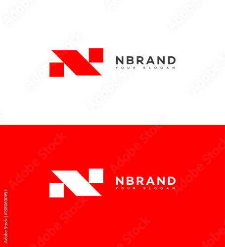 Free Download Abstract Red and White N Letter Logo Design for Brand - GFXLoad