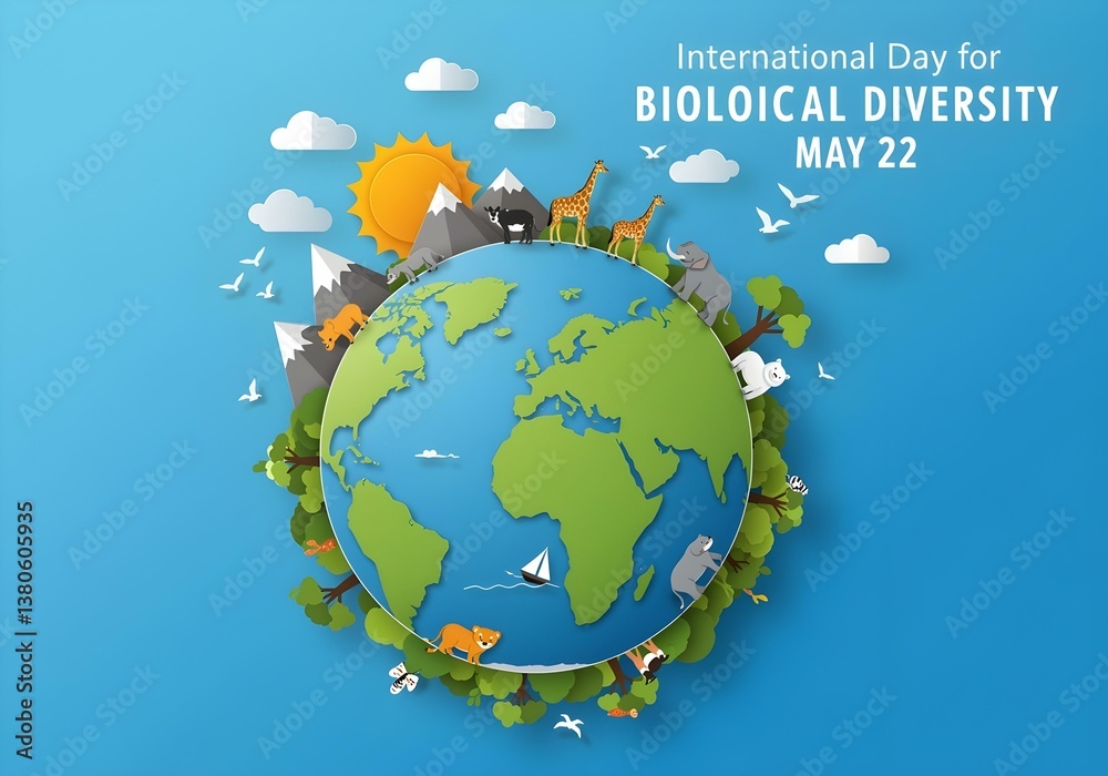 Naklejka premium INTERNATIONAL DAY FOR BIOLOGICAL DIVERSITY