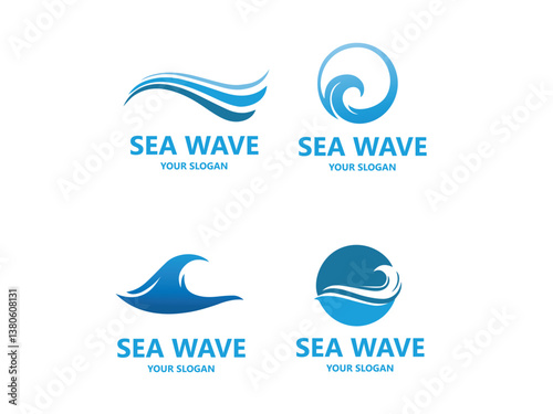 Wave logo symbol water wave vector illustration design.