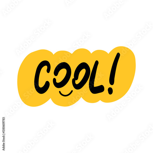 Cool! Hand Lettering in Pink Speech Bubble 