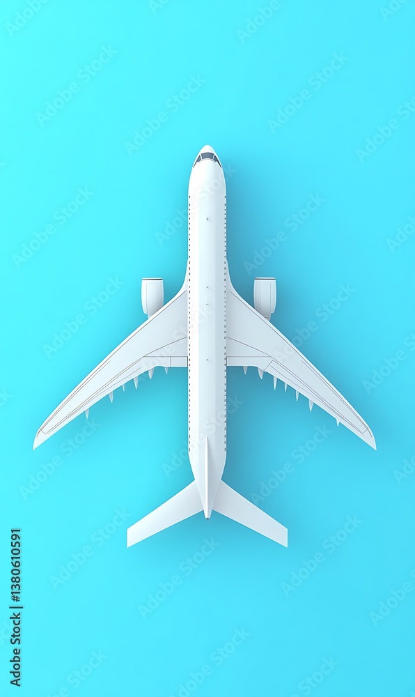 a white airplane on a blue surface a white airplane on a blue surface
