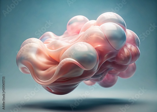 Surreal Pink Abstract Form Floating in Clear Liquid - Fashion Photography