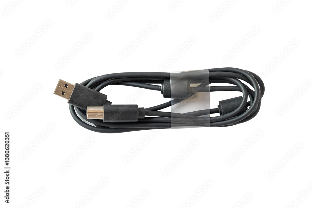 Mini Display Port and Display Port cables or cable connections on white background.