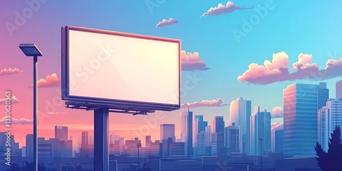 a billboard in front of a city