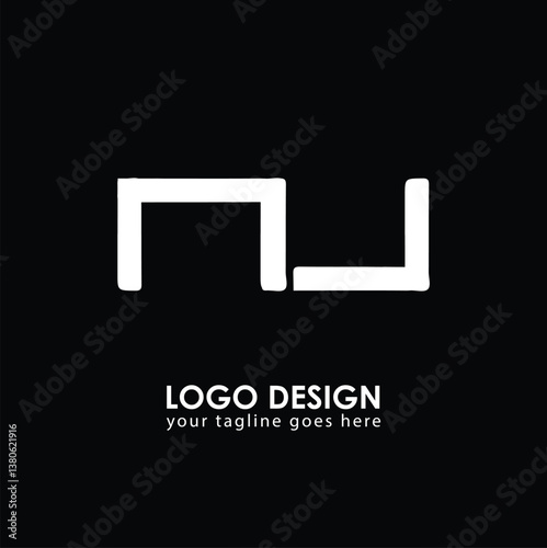 NU NJ Logo Design, Creative Minimal Letter NJ NU Monogram