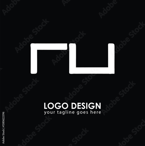 NU NU Logo Design, Creative Minimal Letter NU NU Monogram