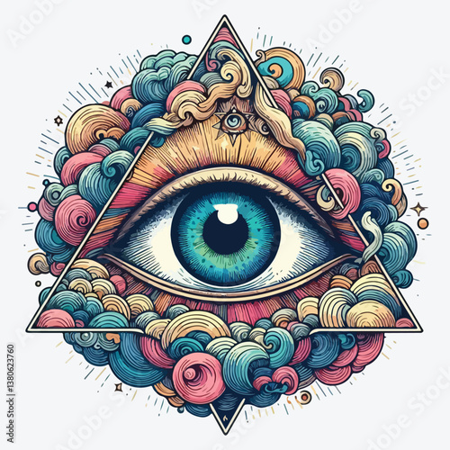 Eye of providence. stock illustration