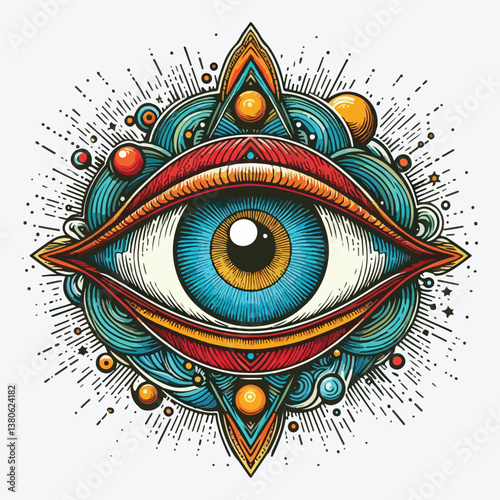 Eye of providence. stock illustration