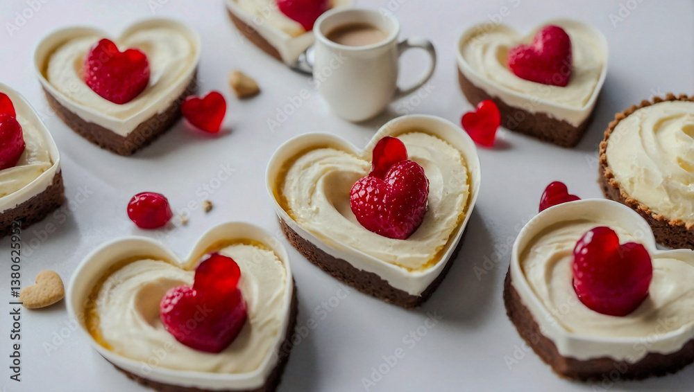 Heart-shaped dessert on a white background. Heart-shaped dessert on a white background.