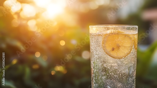 glass of fresh cold lemonade
