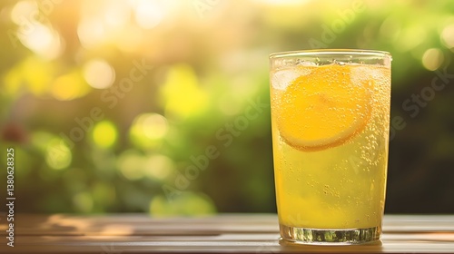 glass of fresh cold lemonade