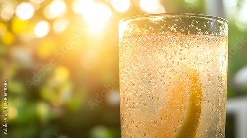 glass of fresh cold lemonade