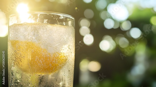 glass of fresh cold lemonade