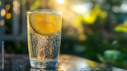glass of fresh cold lemonade